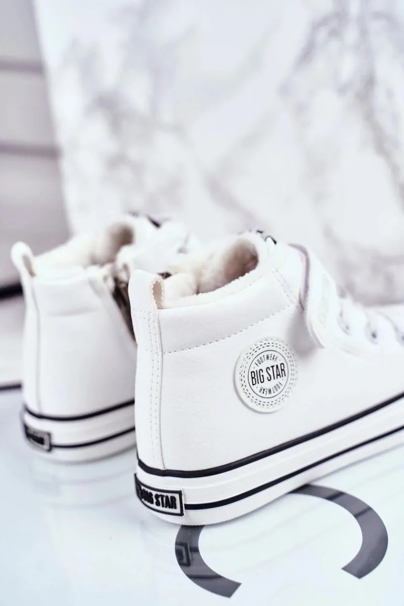 Chłopięce|Dziewczęce>Big Star Shoes Dziecięce Ocieplane Trampki Big Star GG374033 Białe