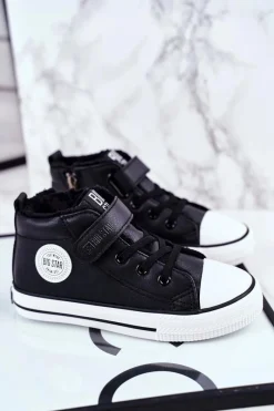 Hot Dziecięce Ocieplane Trampki Big Star GG374035 Czarne Dzieci Chłopięce|Dziewczęce