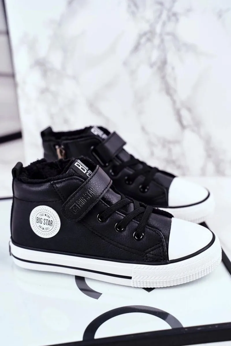 Hot Dziecięce Ocieplane Trampki Big Star GG374035 Czarne Dzieci Chłopięce|Dziewczęce