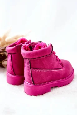 Chłopięce|Dziewczęce>Boto Dziecięce Ocieplane Trapery Botki Fuksja Dexter