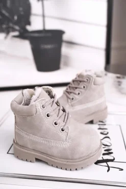 Online Boto Dziecięce Ocieplane Trapery Botki Szare Dexter