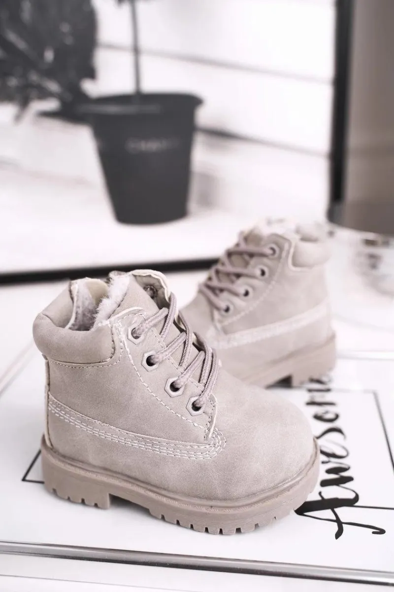 Online Boto Dziecięce Ocieplane Trapery Botki Szare Dexter