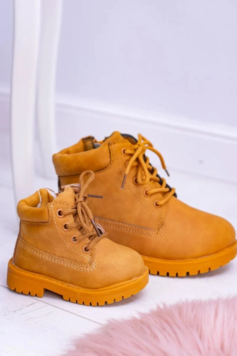 Best Dziecięce Ocieplane Trapery Botki Camel Dexter Dzieci Chłopięce|Dziewczęce