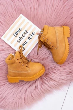 Best Dziecięce Ocieplane Trapery Botki Camel Dexter Dzieci Chłopięce|Dziewczęce