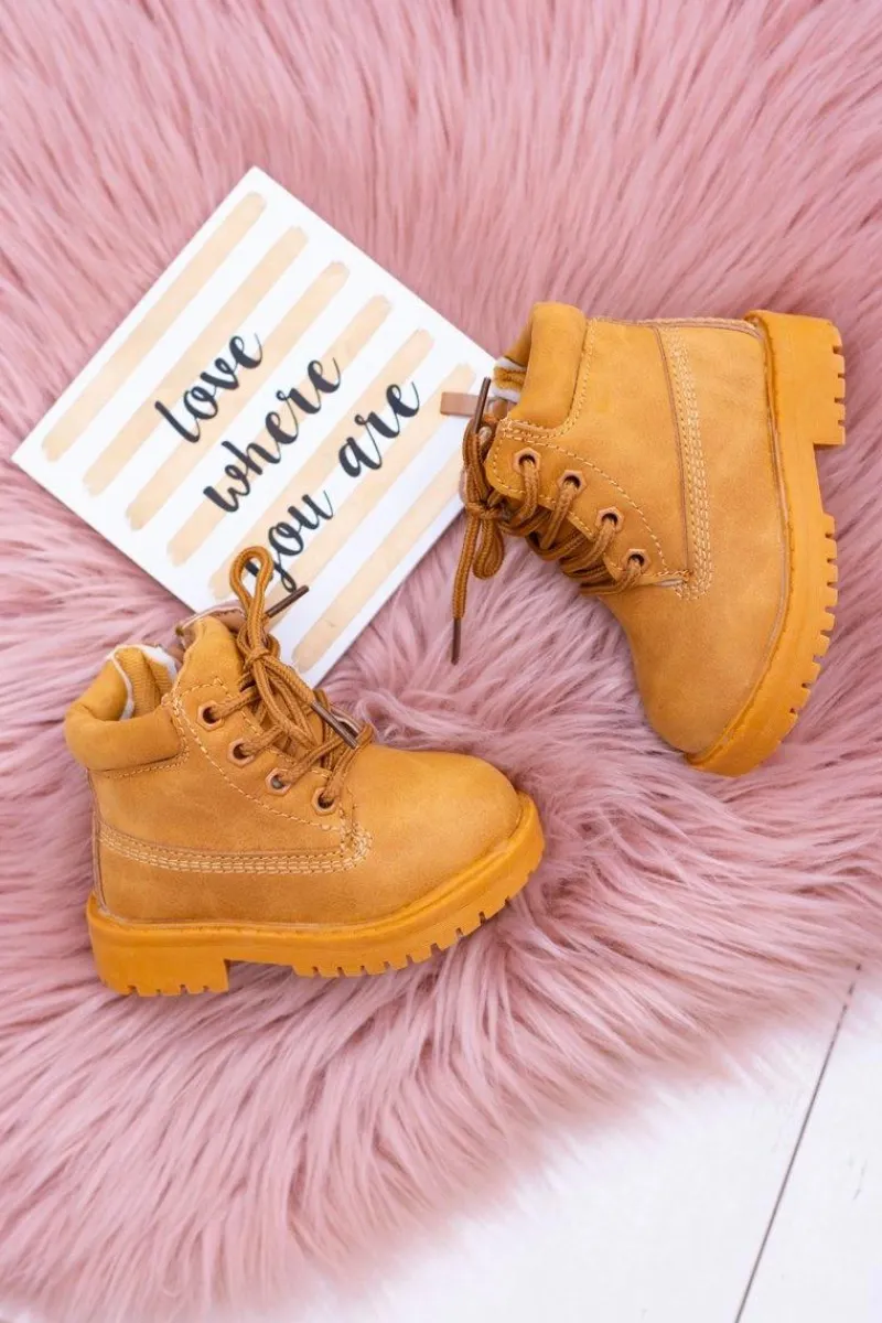 Best Dziecięce Ocieplane Trapery Botki Camel Dexter Dzieci Chłopięce|Dziewczęce