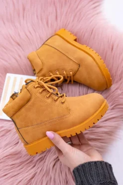 Best Dziecięce Ocieplane Trapery Botki Camel Dexter Dzieci Chłopięce|Dziewczęce