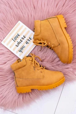 Best Dziecięce Ocieplane Trapery Botki Camel Dexter Dzieci Chłopięce|Dziewczęce