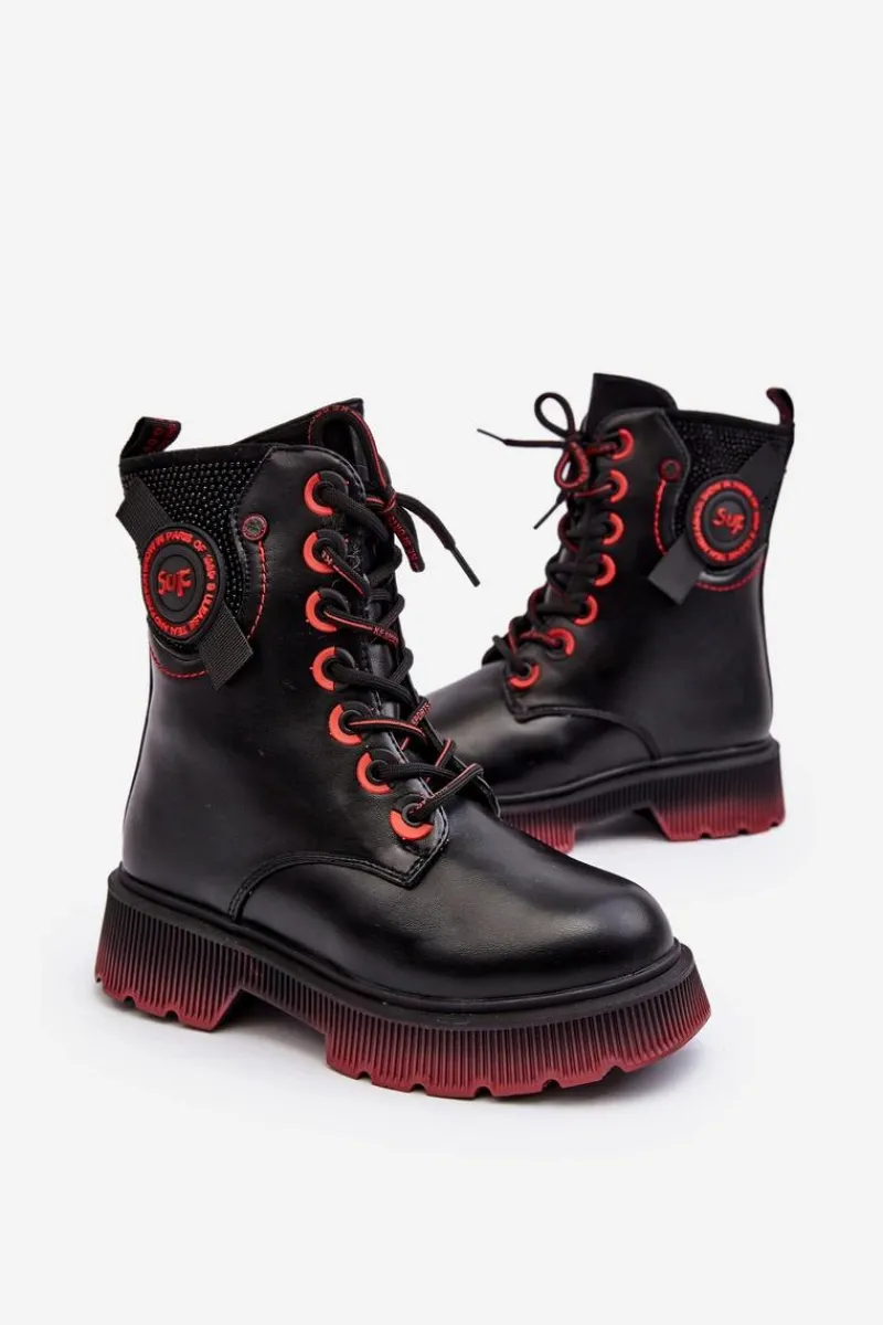 New Evento Dziecięce Ocieplane Trapery Botki Czarne Askya