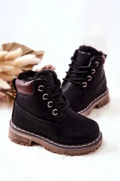 Chłopięce|Dziewczęce></noscript>Boto Dziecięce Ocieplane Trapery Botki Czarne Royals