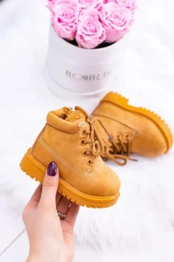 Chłopięce|Dziewczęce>Boto Dziecięce Ocieplane Trapery Botki Camel Dexter