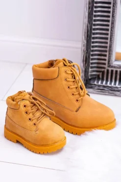 Chłopięce|Dziewczęce>Boto Dziecięce Ocieplane Trapery Botki Camel Dexter