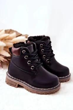 Online Dziecięce Ocieplane Trapery Botki Granatowe Royals Dzieci Chłopięce|Dziewczęce