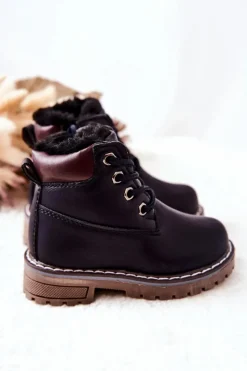 Online Dziecięce Ocieplane Trapery Botki Granatowe Royals Dzieci Chłopięce|Dziewczęce