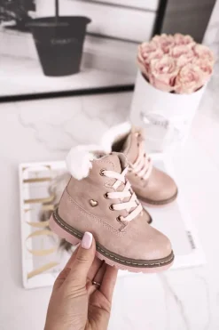 Online Dziecięce Ocieplane Trapery Botki Różowe Maestro Dzieci Dziewczęce
