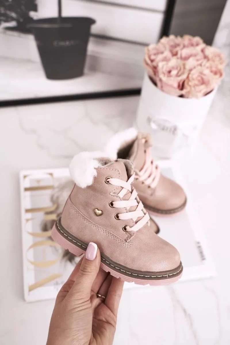 Online Dziecięce Ocieplane Trapery Botki Różowe Maestro Dzieci Dziewczęce