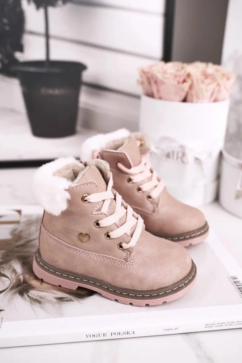 Online Dziecięce Ocieplane Trapery Botki Różowe Maestro Dzieci Dziewczęce
