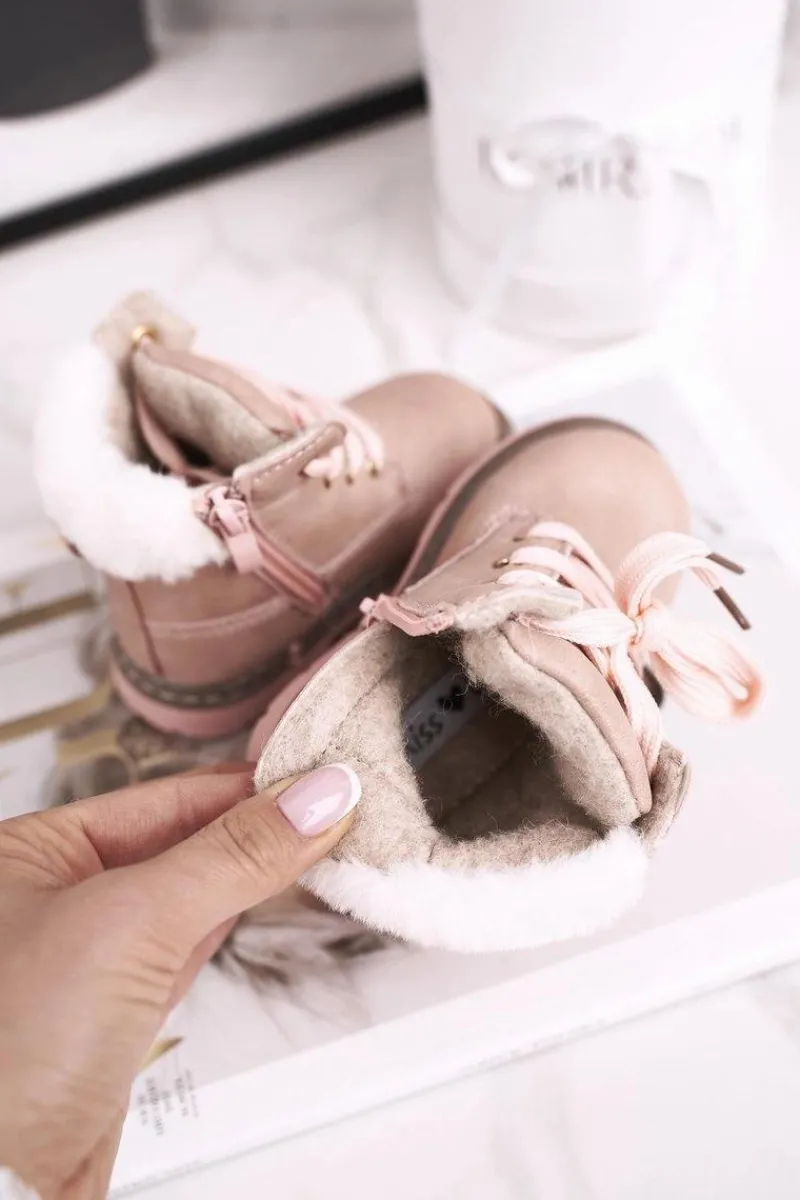 Online Dziecięce Ocieplane Trapery Botki Różowe Maestro Dzieci Dziewczęce