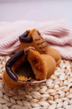 Online Boto Dziecięce Ocieplane Trapery Botki Camel Dexter