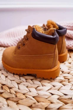 Online Boto Dziecięce Ocieplane Trapery Botki Camel Dexter