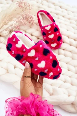 Sale Boto Dziecięce Ocieplane Wsuwane Papcie W Serca Fuksja Meyra