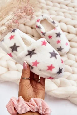 New Dziecięce Ocieplane Wsuwane Papcie W Gwiazdy Białe Meyra Dzieci Dziewczęce|Back To School