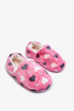 Sale Dziecięce Ocieplane Wsuwane Papcie W Serca Różowe Meyra Dzieci Dziewczęce|Back To School