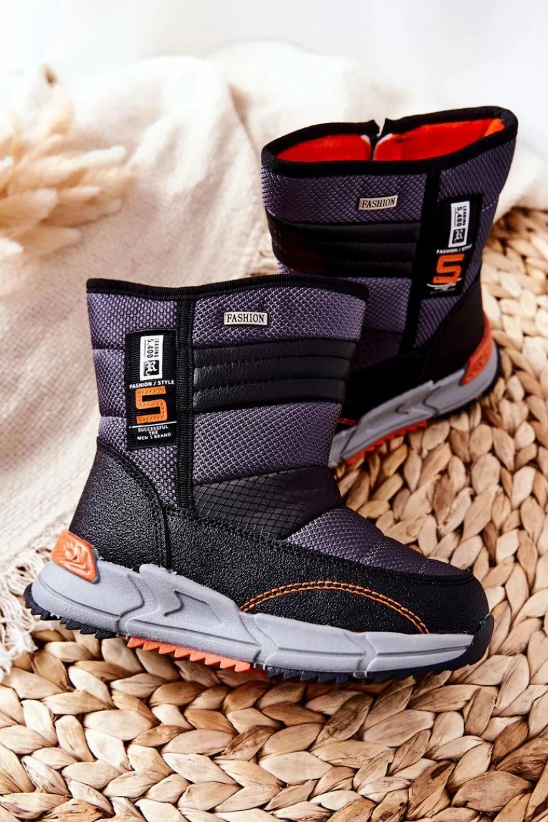 Best Boto Dziecięce Ocieplane Wysokie Śniegowce Czarne Leoth