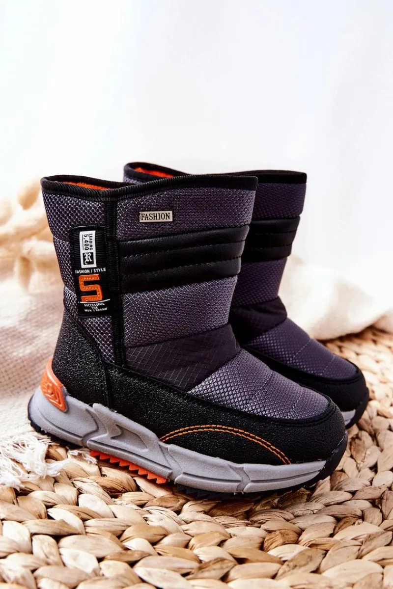 Best Boto Dziecięce Ocieplane Wysokie Śniegowce Czarne Leoth