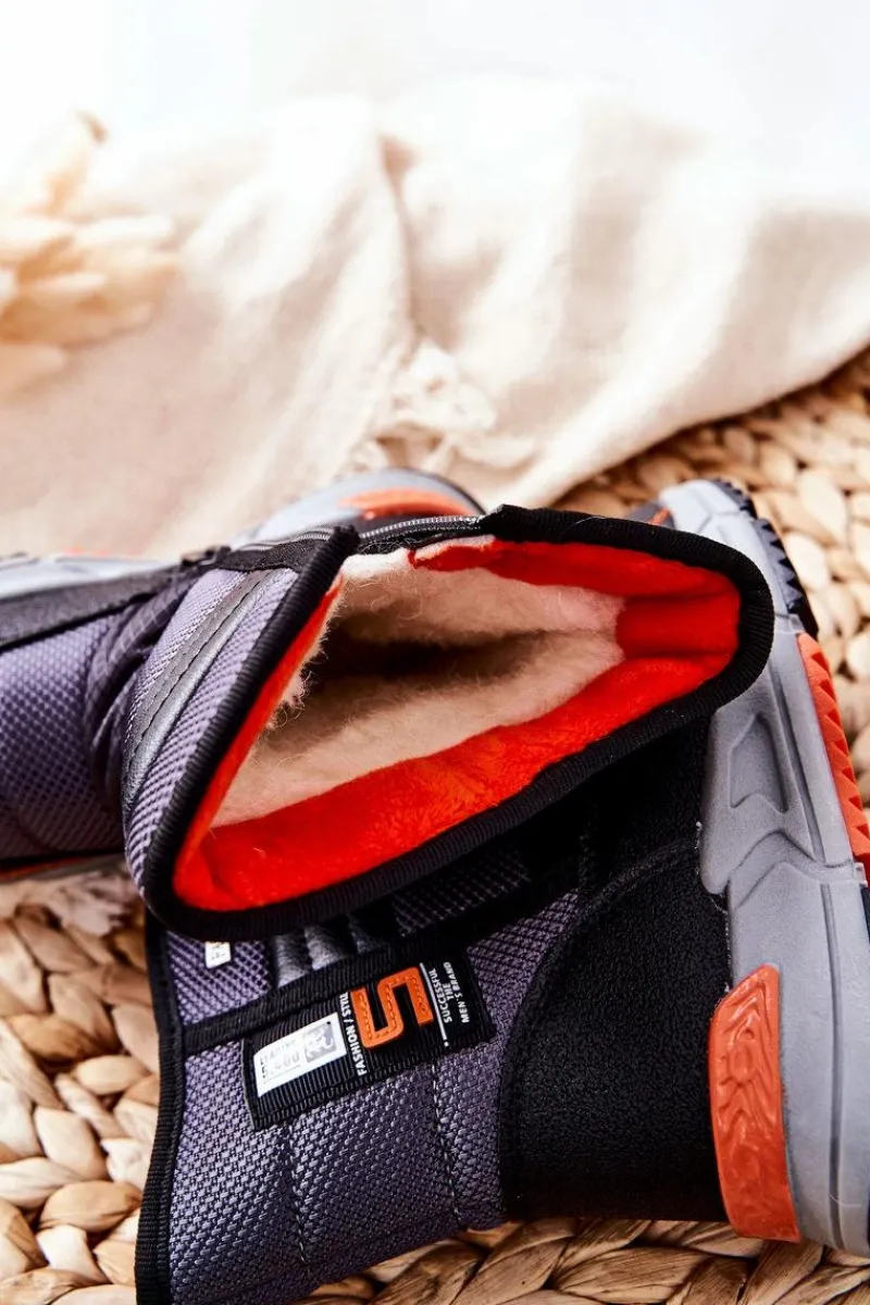 Best Boto Dziecięce Ocieplane Wysokie Śniegowce Czarne Leoth