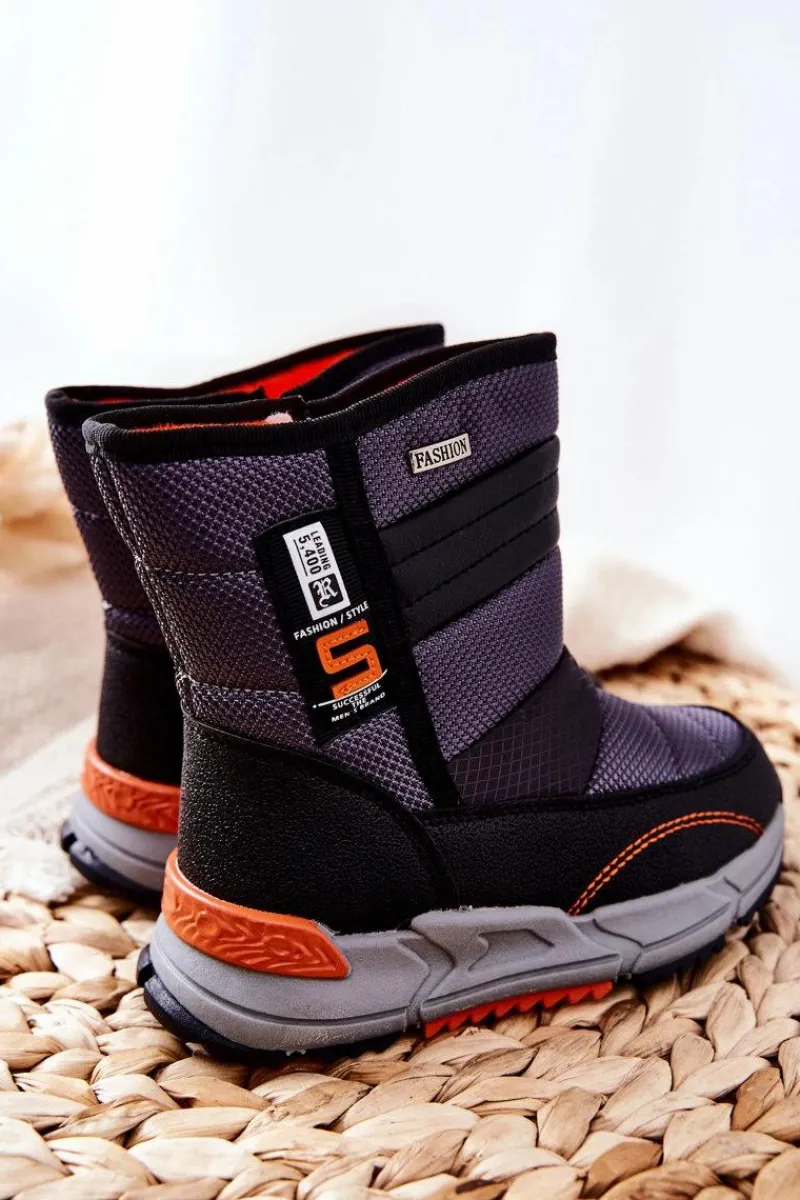 Best Boto Dziecięce Ocieplane Wysokie Śniegowce Czarne Leoth