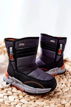 Best Boto Dziecięce Ocieplane Wysokie Śniegowce Czarne Leoth