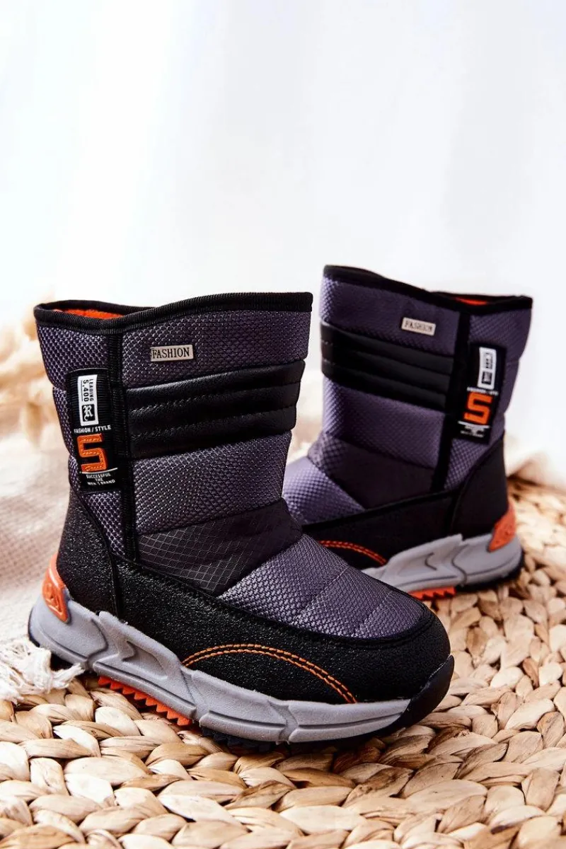 Best Boto Dziecięce Ocieplane Wysokie Śniegowce Czarne Leoth