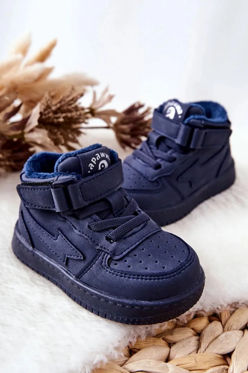 Chłopięce|Back To School>Boto Dziecięce Ocieplane Wysokie Buty Sportowe Granatowe Clafi Niebieski