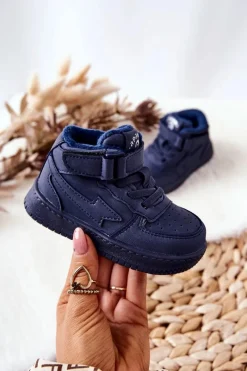 Chłopięce|Back To School>Boto Dziecięce Ocieplane Wysokie Buty Sportowe Granatowe Clafi Niebieski