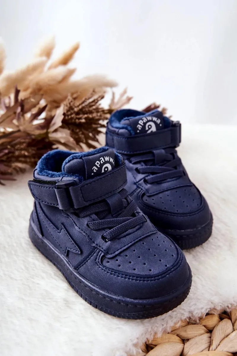 Chłopięce|Back To School>Boto Dziecięce Ocieplane Wysokie Buty Sportowe Granatowe Clafi Niebieski