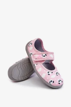 Best BEFADO Dziecięce Papcie Baleriny Na Rzep Pandy 955X021 Jasnoróżowe