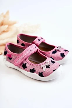 Hot BEFADO Dziecięce Papcie Baleriny Z Kokardą 114X480 Różowe