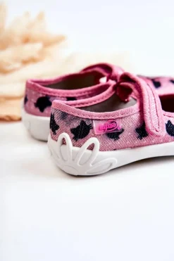 Hot BEFADO Dziecięce Papcie Baleriny Z Kokardą 114X480 Różowe