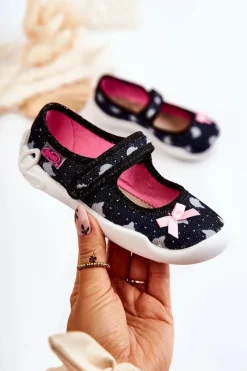 Dziewczęce|Balerinki Dziecięce>BEFADO Dziecięce Papcie Baleriny Z Kokardą 114X481 Granatowe