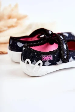 Dziewczęce|Balerinki Dziecięce></noscript>BEFADO Dziecięce Papcie Baleriny Z Kokardą 114X481 Granatowe