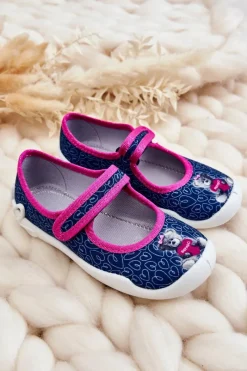 Best Dziecięce Papcie Baleriny Miś 114X505 Granatowe Dzieci Dziewczęce|Balerinki Dziecięce