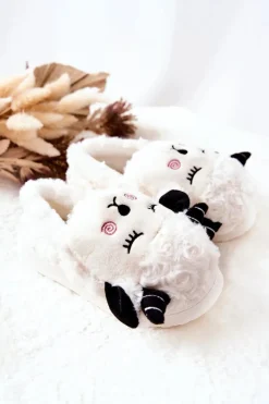 Online Boto Dziecięce Papcie Baranek Białe Hollie