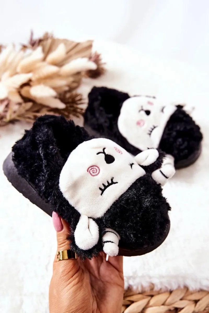 New Dziecięce Papcie Baranek Czarne Hollie Dzieci Chłopięce|Dziewczęce