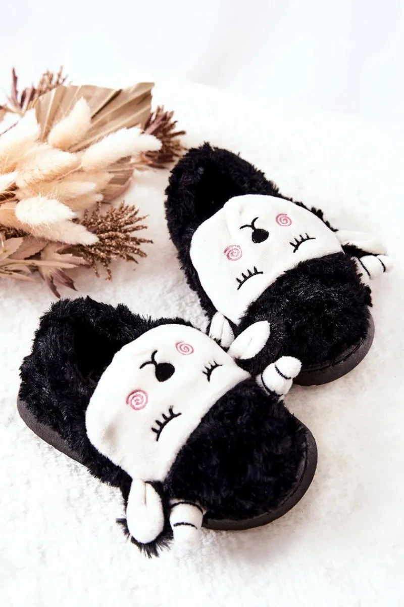 New Dziecięce Papcie Baranek Czarne Hollie Dzieci Chłopięce|Dziewczęce