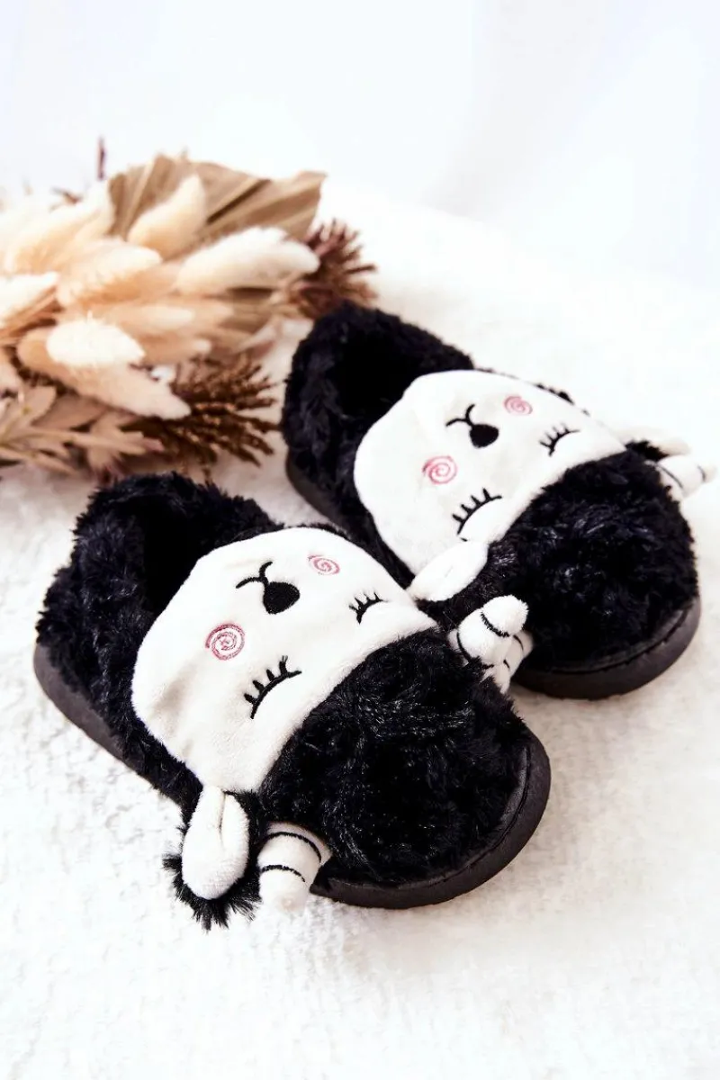 New Dziecięce Papcie Baranek Czarne Hollie Dzieci Chłopięce|Dziewczęce