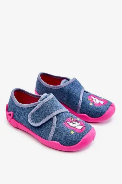 New BEFADO Dziecięce Papcie Jednorożec 122X016 Niebiesko-Różowe