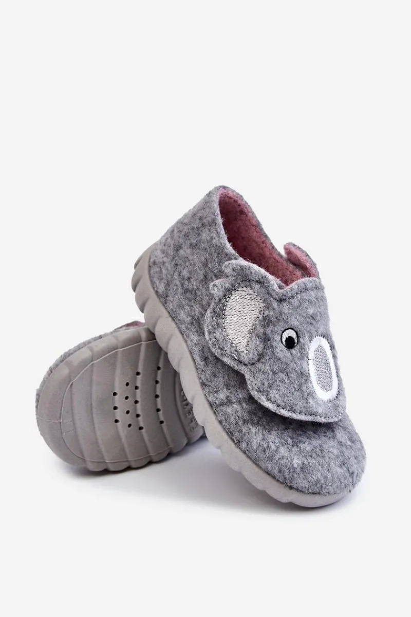 Online BEFADO Dziecięce Papcie Koala 620P001 Szare