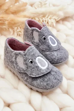 Online BEFADO Dziecięce Papcie Koala 620P001 Szare