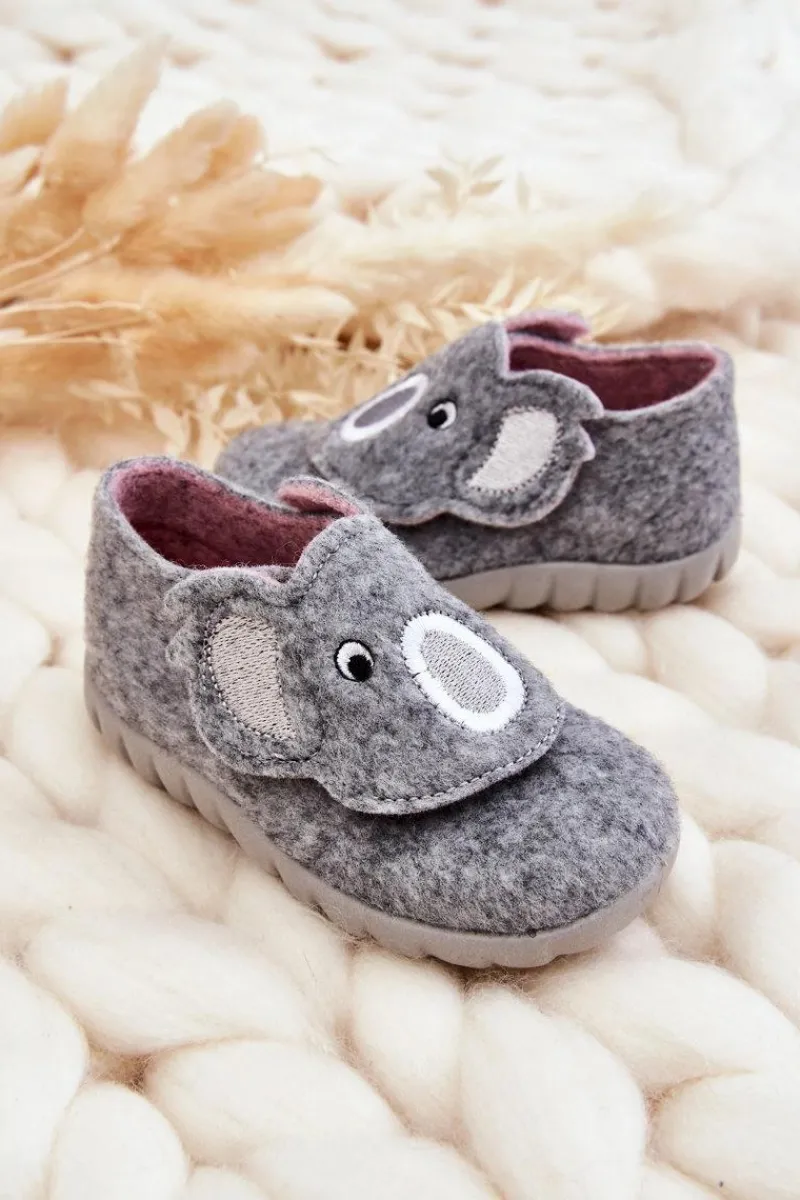 Online BEFADO Dziecięce Papcie Koala 620P001 Szare