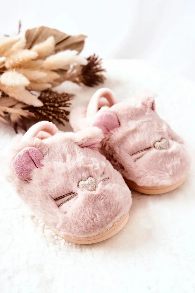 Online Boto Dziecięce Papcie Kotki Z Uszami Jasnoróżowe Tammy